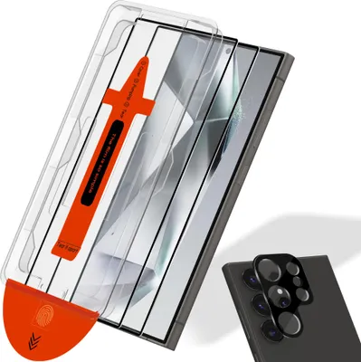 Produktbild von 2-Pack Samsung S24 Ultra Displayschutz & 1-Pack Linsenschutz - Gehärtetes Glas | [Automatische Installation] - Blasenfrei