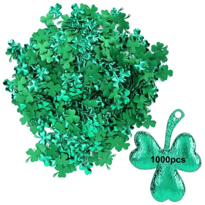 Produktbild von 1000 Stück grüne Glücksklee-Dekorationsanhänger für die St. Patrick's Day Party