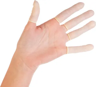 Produktbild von HYGOSTAR Latex-Fingerlinge puderfrei weiß M Länge: 70 mm 100 Stück