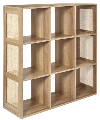 Rattan-Aufbewahrungsregal, 9 Fächer, 99,5x32x99 cm, Braun