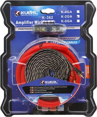 Produktbild von 2ga Car Audio Subwoofer Sub Verstärkerkabel mit Versicherungsterminal Verdrahtung Kit Red