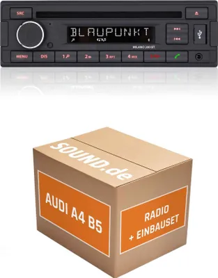 Produktbild von Autoradio Einbaupaket Blaupunkt Milano 200 BT für Audi A4 B5 + Symphony + Bose | Bluetooth USB