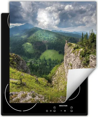 Produktbild von DarHaus Herdabdeckplatte 45x52 cm Anti Rutsch Matte Aufrollbar, Berge - Landschaft