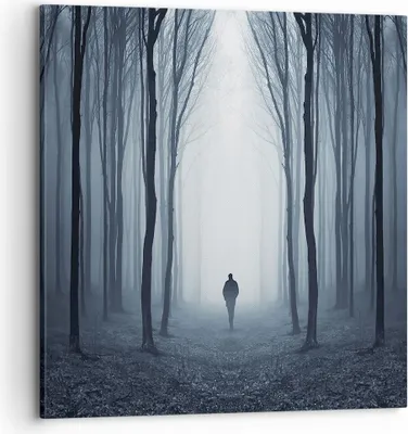 Produktbild von Bild auf Leinwand - Leinwandbild - Einteilig - Charakter Wald Einsamkeit - 70x70cm - Wand Bild - Wanddeko - Wandbilder - Leinwanddruck - Bilder - Wanddekoration - Leinwand bilder - AC70x70-4142