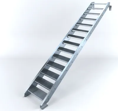 Produktbild von Stahltreppe 14 Stufen bis Höhe 280 cm, Laufbreite : 70 cm kein Geländer ST 3 (31 / 9 mm schmal)
