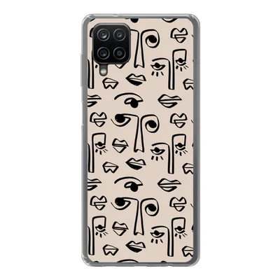 Produktbild von MuchoWow® Handyhülle Schutzhülle Hülle für Samsung Galaxy A12 Muster - Lippen - Strichzeichnungen Silikon Softcase Handy Hülle - Bild