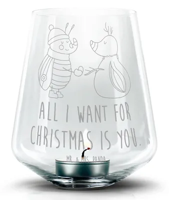 Produktbild von Mr. & Mrs. Panda Glas Teelichthalter Nachtfalter Schneemann - Transparent - Geschenk, Kerzenhalter, Laterne, Schnee, Winter, Weihnachten, Winterzeit, Windlicht