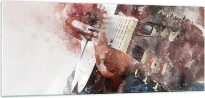 Produktbild von Bilder auf glas - Gitarre Musik - 100x40cm - Glasbilder - Wandbilder - Kunstdruck - zum Aufhängen bereit - Wanddekoration aus Glas - Glas Bilder - Wandbild auf Glas - Einteilig - GAB100x40-4000