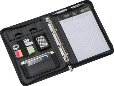Image de Classeur en cuir A5, reliure noire