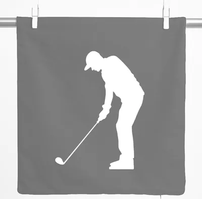 Produktbild von Huuraa Kissenbezug Golf Silhouette 40x40cm Steel Grey Baumwolle Dekokissenbezug Geschenkidee