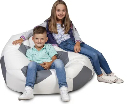 Produktbild von Ecopuf, Sitzkissen Fußball XL, Farbe: Grau