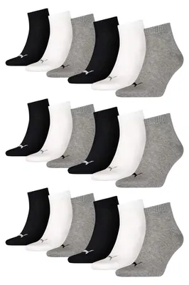 Produktbild von PUMA Uni Quarters Socken Sportsocken 18 Paar -882 grey/white/black, 35-38