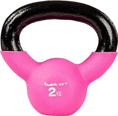 Produktbild von MOVIT Kettlebell Kugelhantel Kugelgewicht Schwunghantel Gusseisen 2kg pink
