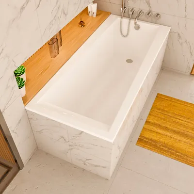 Produktbild von ECOLAM Badewanne 150x75 cm LINDA Rechteck Acrylwanne Acryl Sanitäracryl weiß + Ablaufgarnitur Automatik Viega Füße Silikon Set