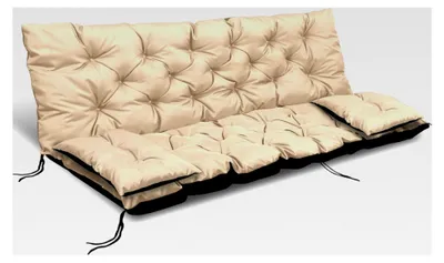 Produktbild von Auflage Set für Hollywoodschaukel mit Sitzkissen und kleineren Kissen (Beige, 180x60x50 cm)
