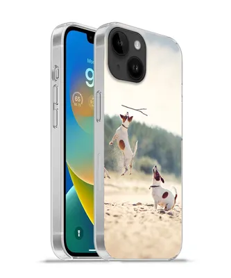 Produktbild von MuchoWow® Handyhülle Schutzhülle Hülle für Apple iPhone 14 - Softcase Hund - Zweig - Sand Silikon Softcase Handy Hülle - Mobiltelefonhülle
