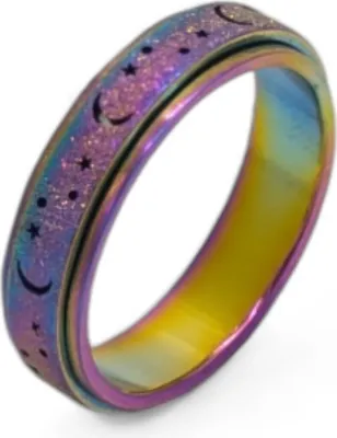 Obrázek produktu pro Antistresový Fidget Ring Mond Sterne Anxiety Ring US 7 Bunt