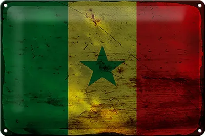 Produktbild von Blechschild Flagge Senegal 30x20cm Flag of Senegal Rost