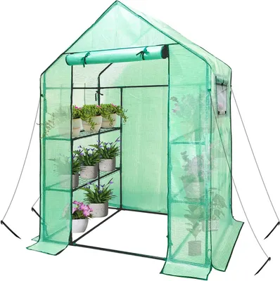 Obrázek produktu pro Skleník s 6 policemi, 3 úrovněmi, rozměry 143x73x195 cm, určený pro pěstování rostlin