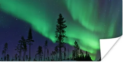 Produktbild von MuchoWow® Poster Nordlichter - Schweden - Boom 80x40 cm - Wanddeko