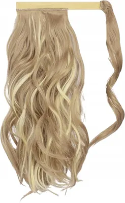 Zdjęcie produktu dla Feshfen Włosy Syntetyczne Falowane Kucyk Koński Ogon 35 Cm Blond