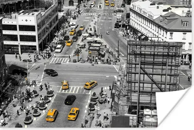 Produktbild von MuchoWow® Poster Schwarz-Weiß-Luftaufnahme von Manhattan in den USA 180x120 cm - Fotoplakat