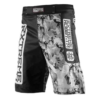 Produktbild von Extreme Hobby COMBAT GAME Herren Grappling Kurze Hosen,2-Wege-Stretch-System, Kampfsport, MMA, Thaiboxen, Sporthose Kurz für Männer, Schwarz 3XL