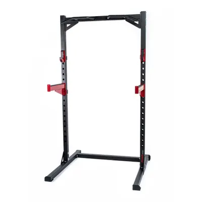 Produktbild von Kraftstation Half Cage HR300 mit integrierter Bank, Hantel-Schnellverschluss, platzsparend, 220cm Stange