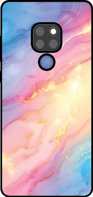 Produktbild von Smartphonica Handyhülle geeignet für Huawei Mate 20 mit Regenbogen Glitter Marmor Print - TPU Backcover Case Regenbogen Glitter Marmor Design