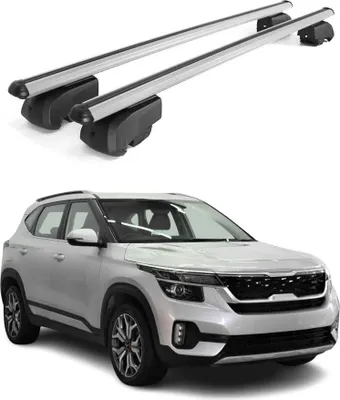 Image de Barres de toit Transversales pour Kia Seltos 2020-2023 Aluminium Gris ABE