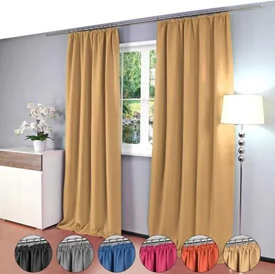 Produktbild von Famanu Verdunkelungsgardine Universelle mit Rüschentape - 135 cm x 245 cm