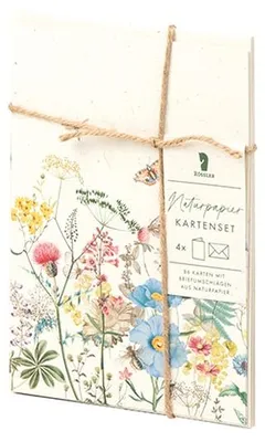 Produktbild von RÖSSLER Kartenset Wiesenblumen 4 Karten/4 Briefumschläge DIN B6 hd 4+4 Stück