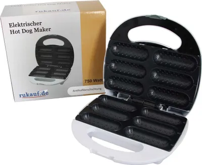 Produktbild von SCHWARZE Beschichtung Elektrischer Hotdog-Bäcker Waffeleisen - Waffeln am Stiel, Waffelsticks 201709