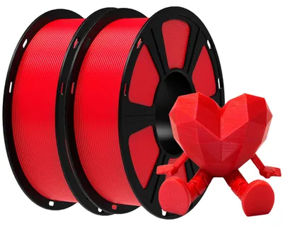 Obrázek produktu pro PLA filament – filament pro 3D tisk – 1,75 mm – 2 kg – 343 metrů – přesnost 0,03 mm – 2 červené cívky