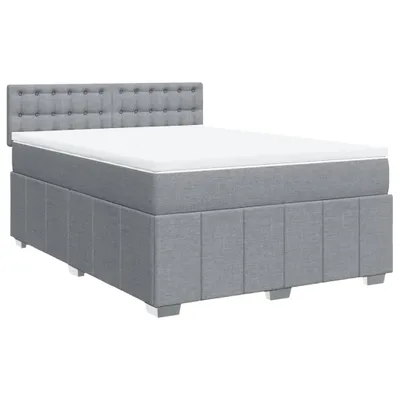 Productafbeelding van vidaXL Boxspringbed met matras, lichtgrijs, 140x200 cm, gestoffeerd