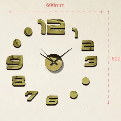 Produktbild von Wanduhr zum Aufkleben, MPM 3776.80 gold, 60cm