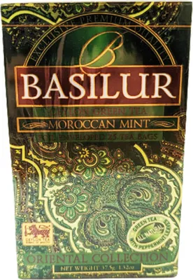 Produktbild von Basilur Grüner Ceylon Tee Moroccan Mint 25 Teebeutel Grüntee Marokkanische Minze