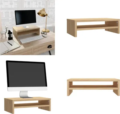 Immagine prodotto di vidaXL Supporto per monitor in rovere Sonoma 42x24x13 cm in legno - Supporto per monitor - Supporto per TV - Tavolo TV