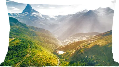 Produktbild von MuchoWow® Zierkissen Sofakissen Wohnzimmer Dekokissen 50x30 cm Berge - Pflanzen - Landschaft - Wohnzimmerdekoration - Polster mit Photo