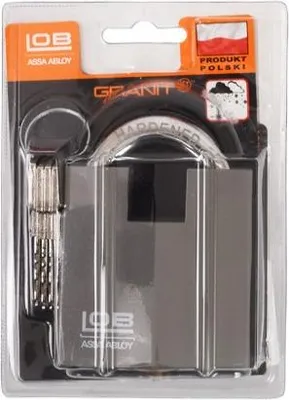 Zdjęcie produktu dla LOB Kłódka Zasuwkowa Znalowa GRANIT2 XT, Klasa 4, Atest, KWG620-B1-14, 5905452670502