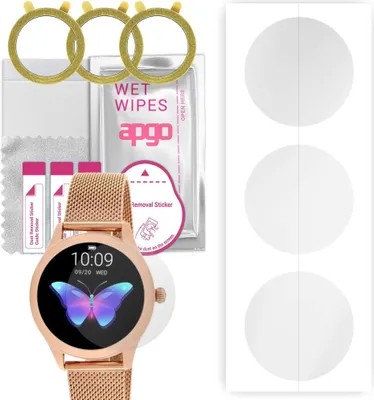 Produktbild von apgo 3 Stück Schutzfolie, klar, kompatibel mit Rubicon RNBE37 RNBE37RIBX05AX Smartwatch, Hydrogel Displayschutzfolie mit Positionierhilfe, Displayfolie, robust und kratzfest