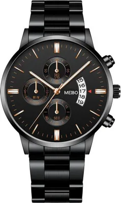 Produktbild von Orlando Herrenuhr – Sportlich Elegante Uhr in Schwarz/Roségold KP12067