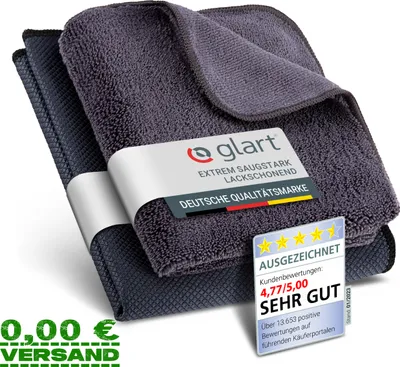 Produktbild von Glart 4432K 2 St. Mikrofasertücher für Auto Scheibenreinigung 60x40 32x32cm