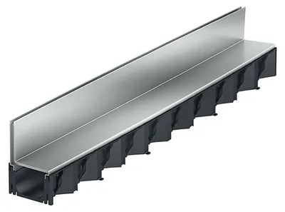 Produktbild von 1m ACO Hexaline 2.0 Entwässerungsrinne Schlitzaufsatz Stahl verzinkt Rinne Bodenrinne Terrassenrinne