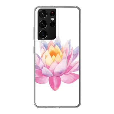 Produktbild von MuchoWow® Handyhülle Schutzhülle Hülle für Samsung Galaxy S21 Ultra Aquarell - Blume - Seerose Silikon Softcase Handy Hülle - Mobiltelefon