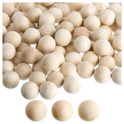 200 runde Holzkugeln ohne Loch, 8–16 mm, Naturholz, DIY-Basteln