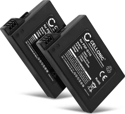 Produktbild von CELLONIC 2x Akku für Spielekonsole Kompatibel mit Sony PSP Slim & Lite 2, PSP Slim & Lite 3, PSP-S110 - (1200mAh, 3.7V)