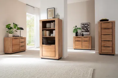 Produktbild von Moderne und pflegeleichte Kommode Greno mit den Maßen 142 cm Höhe, 62 cm Breite, 40 cm Tiefe