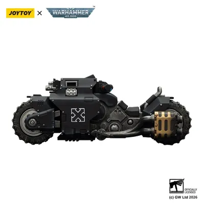 Productafbeelding van Warhammer 40.000 Raider-model gevechtsmotorfiets, Raven Guard, met twee gekoppelde boltgeweren, 22 cm