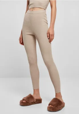 Zdjęcie produktu dla Dámské leginy Urban Classics Ladies Rib Knit Leggings lighttaupe - XS